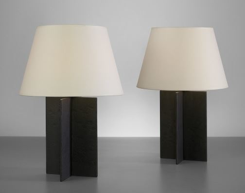 Pair of Table Lamps in the Style of Jean-Michel Frank's Croisillon