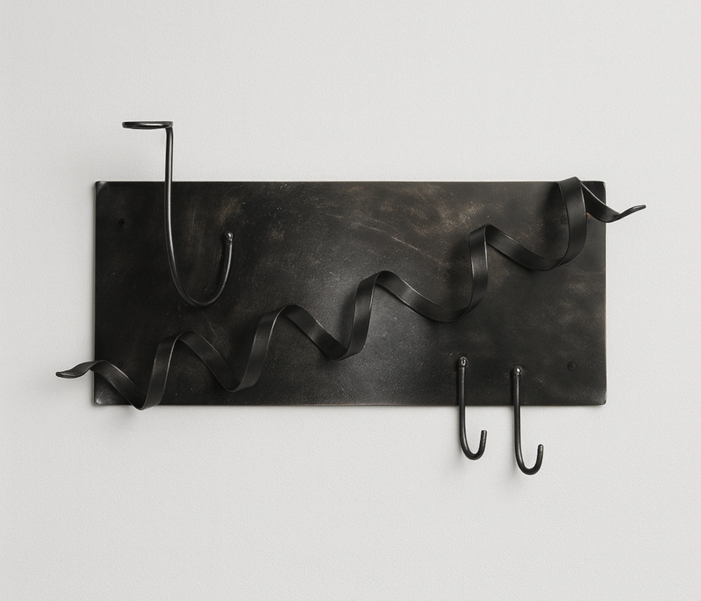 Abstract modern design handcrafted iron wall mounted coat rack
