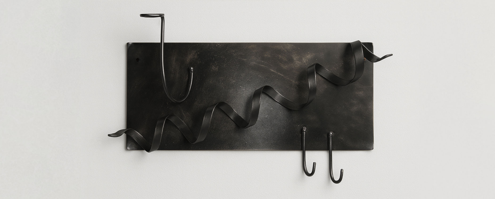 Abstract modern design handcrafted iron wall mounted coat rack