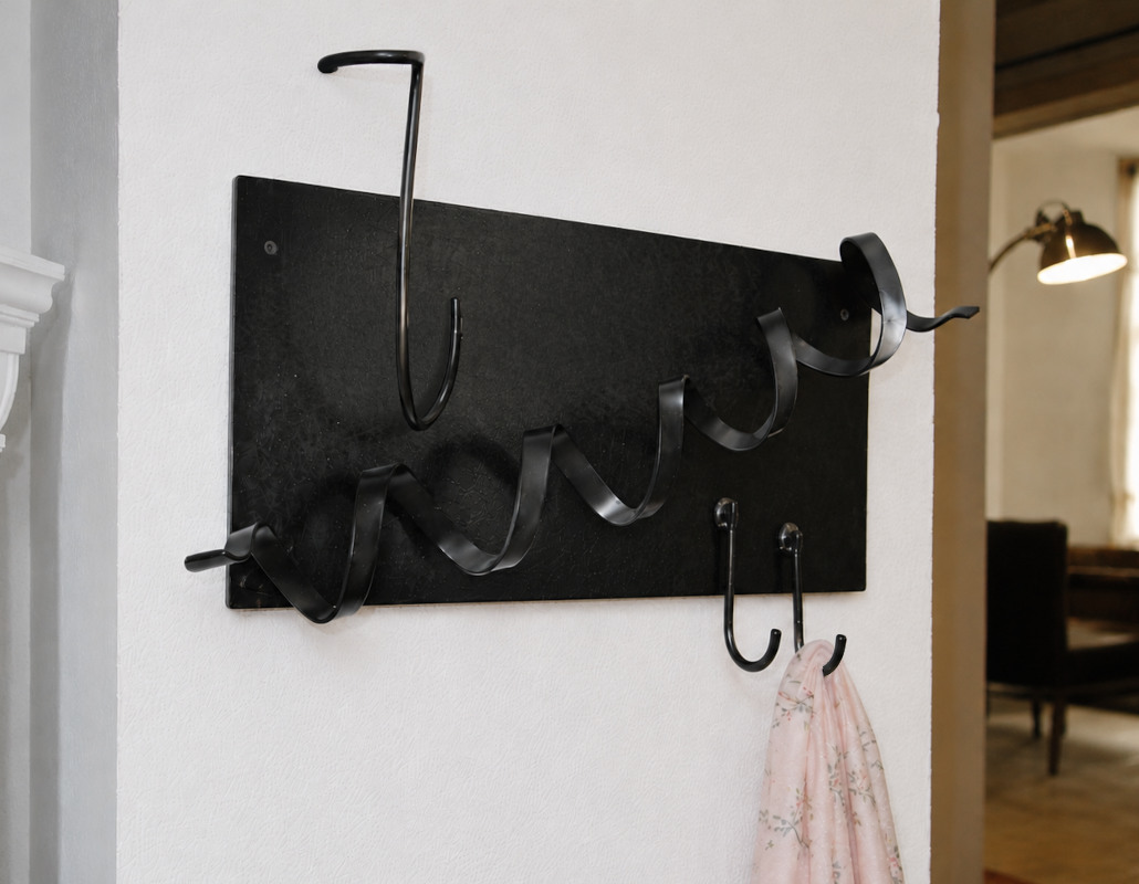 Abstract modern design unique handcrafted iron coat rack entryway wall hanger