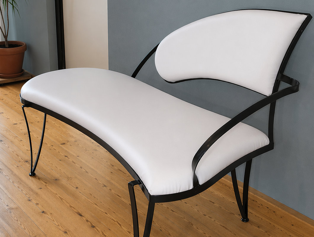 Iron-framed sofa Young artistic minimalist design vinyl upholstery