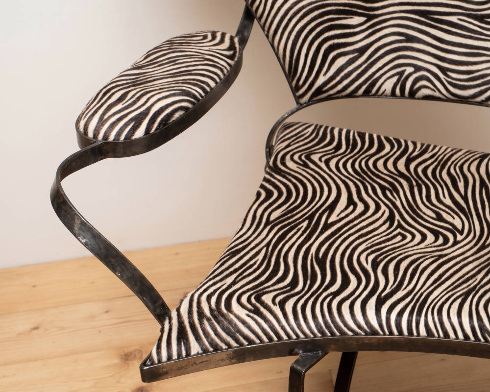 Iron Sofa Zebra artistic design eco-fur upholstery