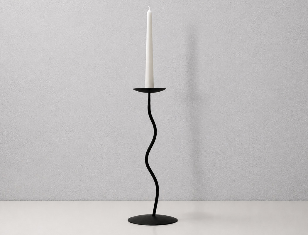 Wrought iron candle holder elegant handmade iron-crafted candlestick