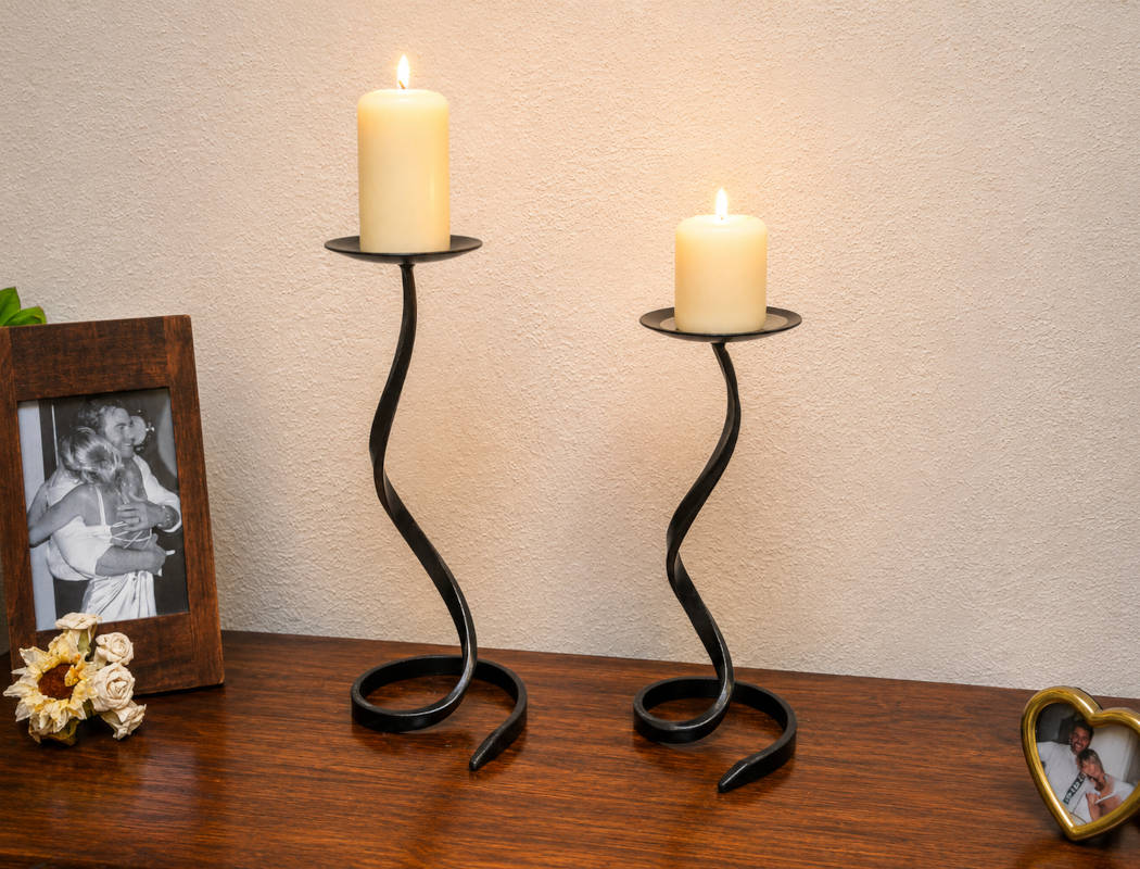 Wrought iron candlesticks unique handcrafted modern design candle holders