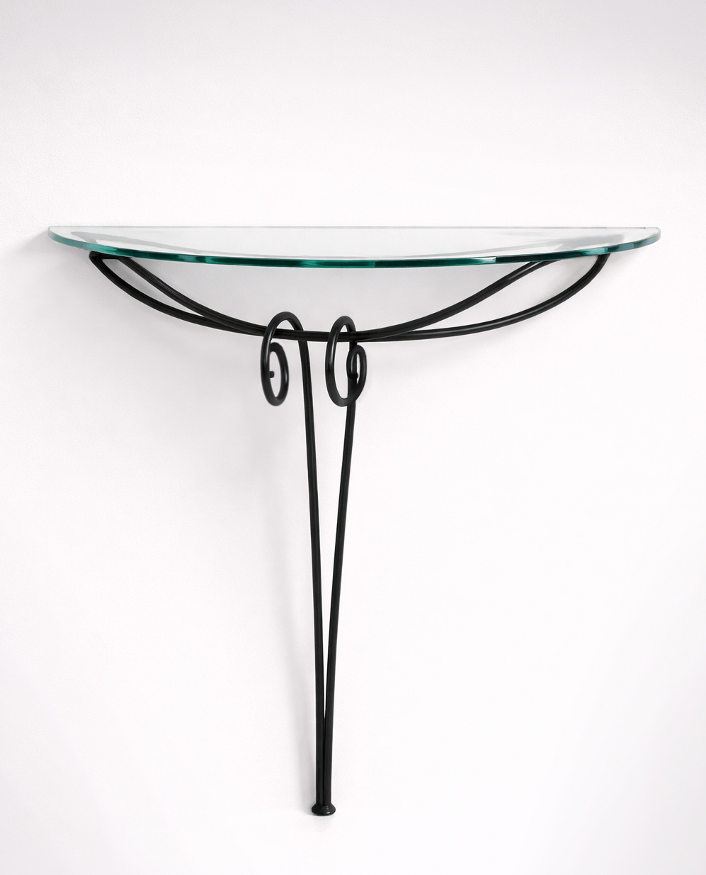 Wrought iron console table with oval mirror contemporary design