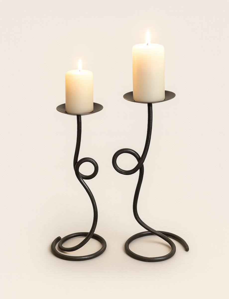 Wrought iron home decor candlesticks handcrafted candle holders