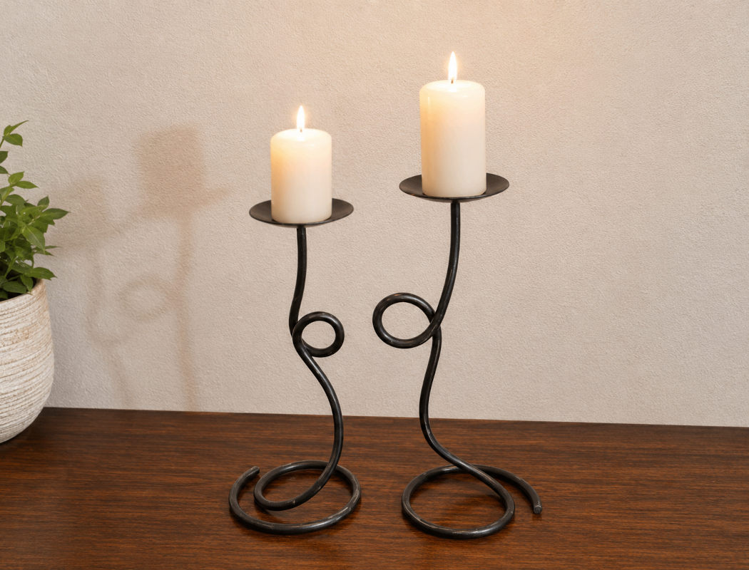 Wrought iron home decor candlesticks handcrafted unique candle holders